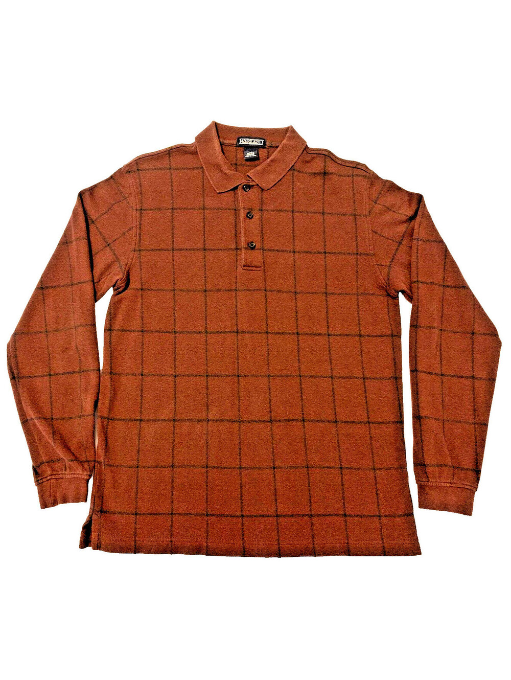 Lands End VTG Y2K Chamois Cloth Shirt Men's M Red 3-Button Pullover RETRO RUSTIC